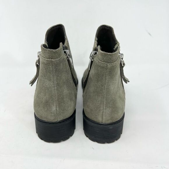 Marc Fisher Vortex Ankle Suede Boots Women's 8 Gray Almond Toe Side Zip - Picture 2 of 10